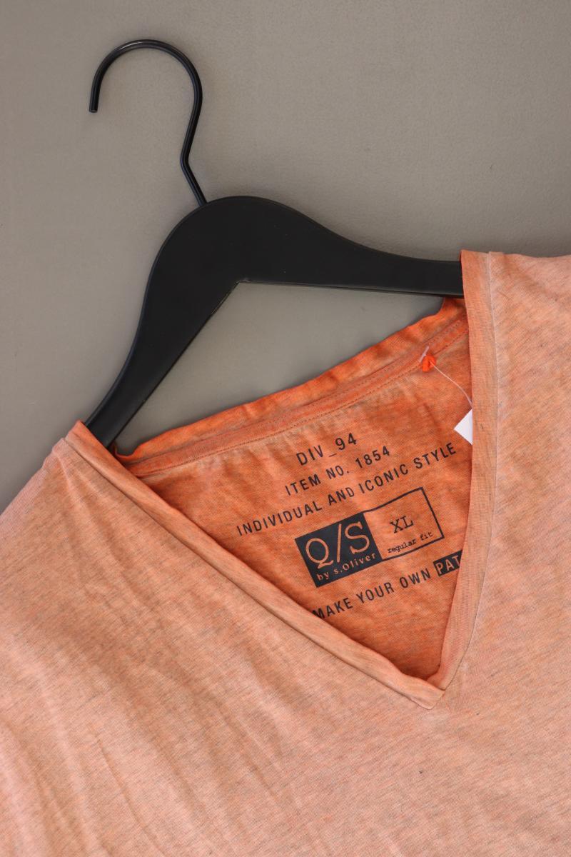 QS by s.Oliver Shirt mit V-Ausschnitt für Herren Gr. XL Kurzarm orange - Image 3