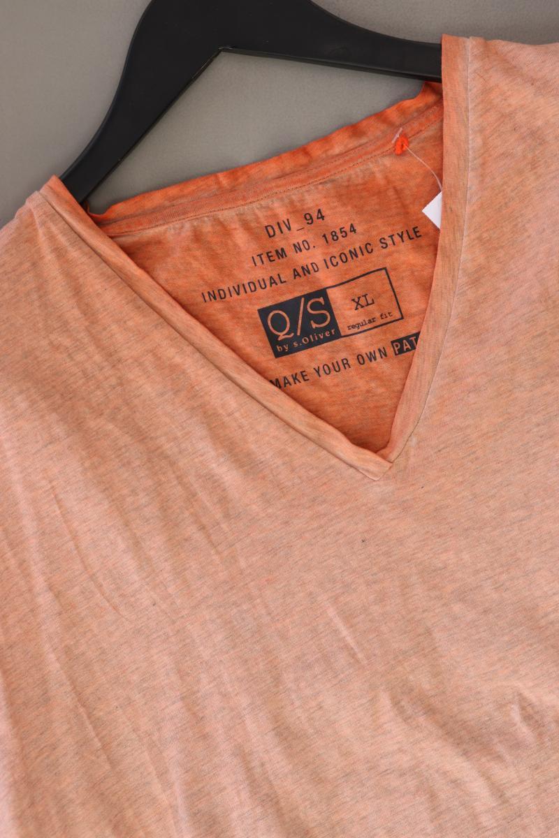 QS by s.Oliver Shirt mit V-Ausschnitt für Herren Gr. XL Kurzarm orange - Image 4
