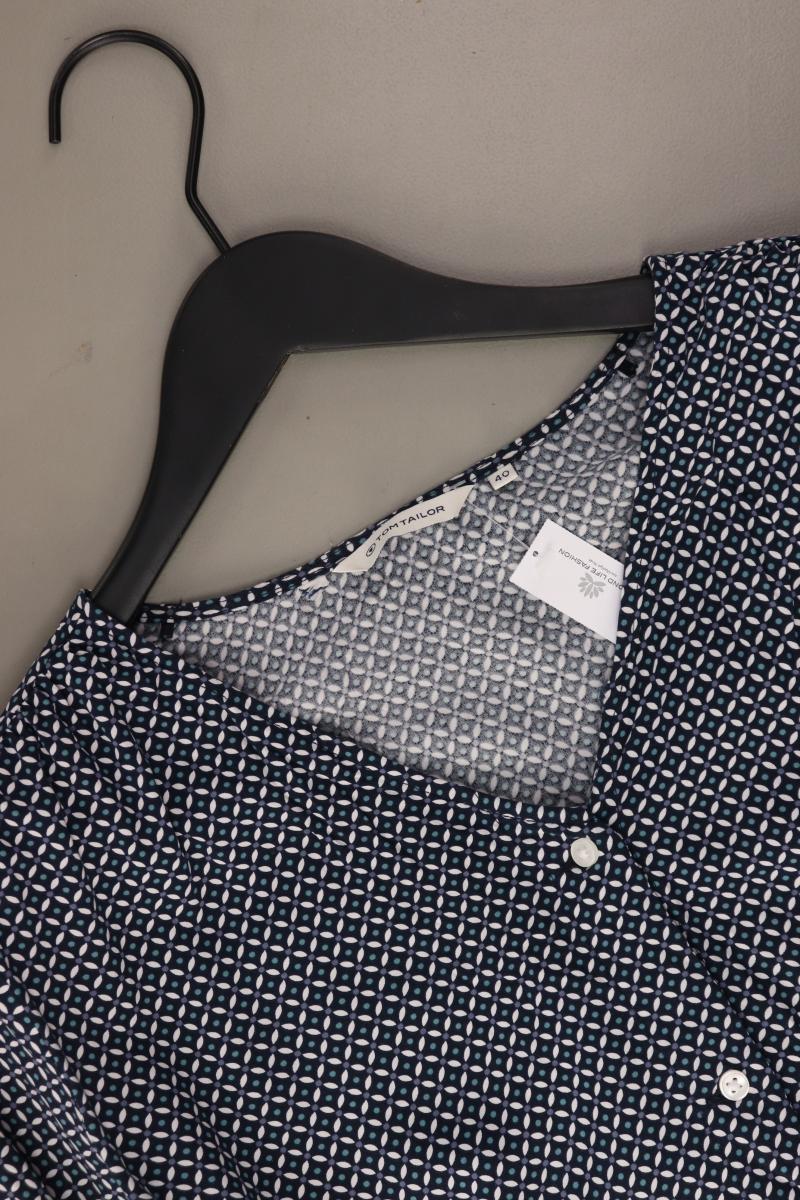 Tom Tailor Comfort Bluse Gr. 40 geometrisches Muster neuwertig 3/4 Ärmel blau - Image 3