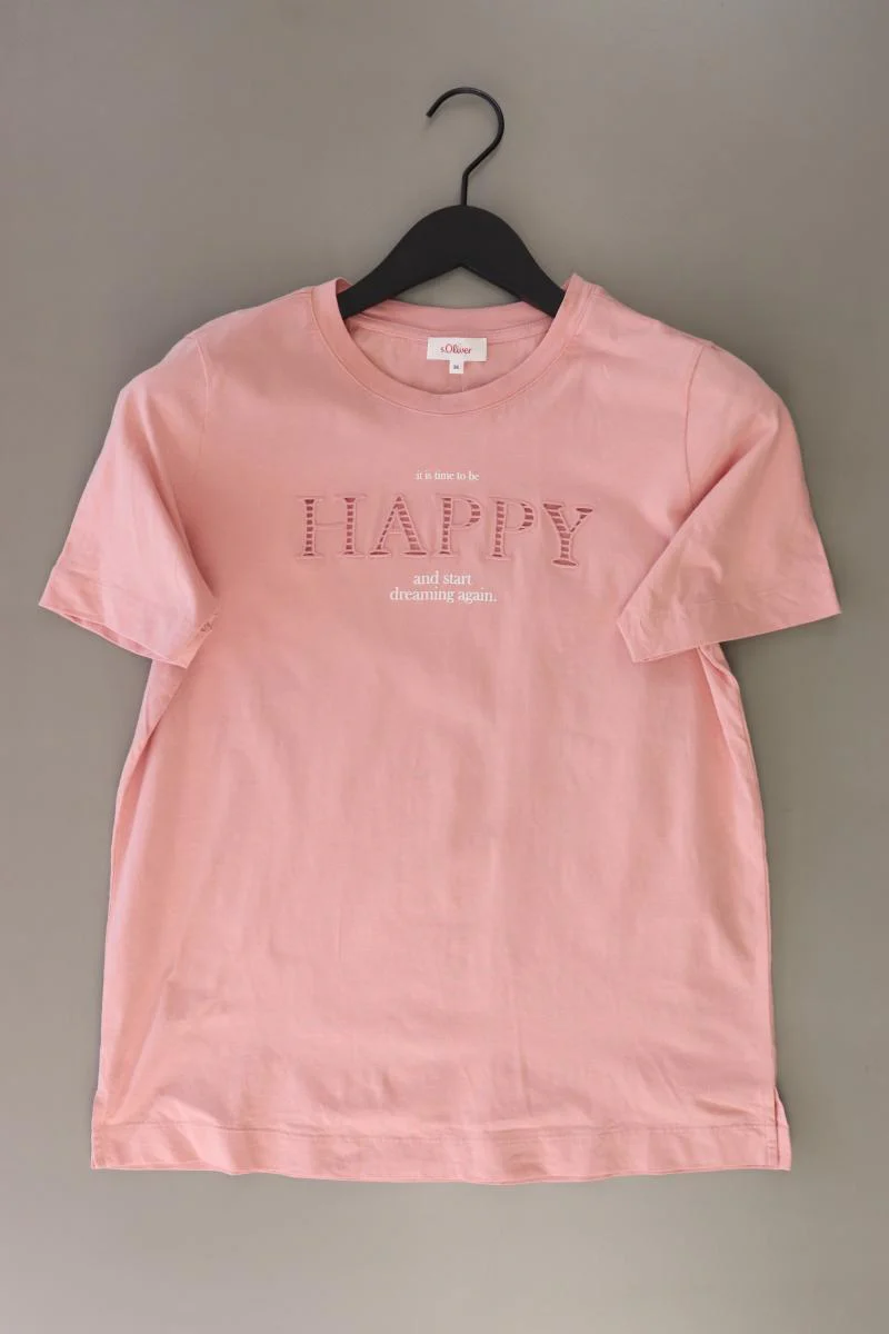 s.Oliver T-Shirt Gr. 36 Kurzarm rosa aus Baumwolle