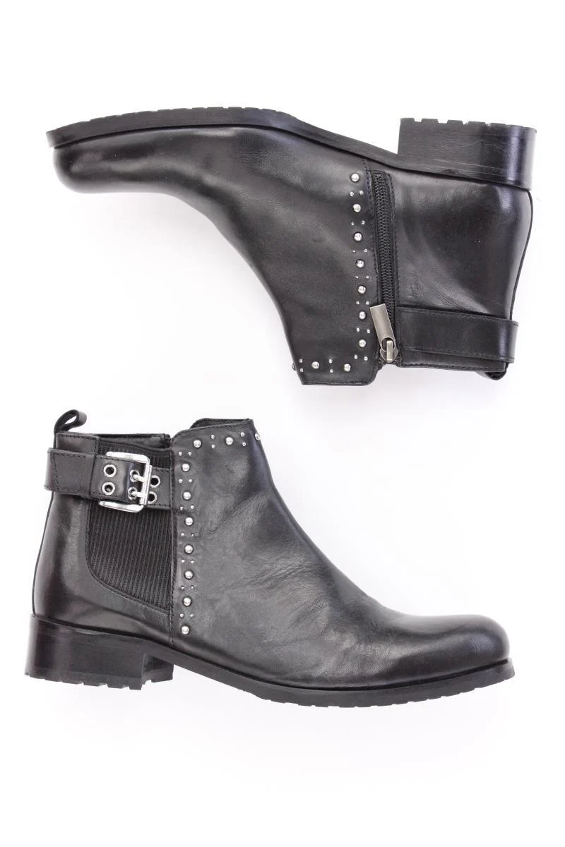 sheego Stiefeletten Gr. 40 mit Nieten schwarz aus Leder - Image 2