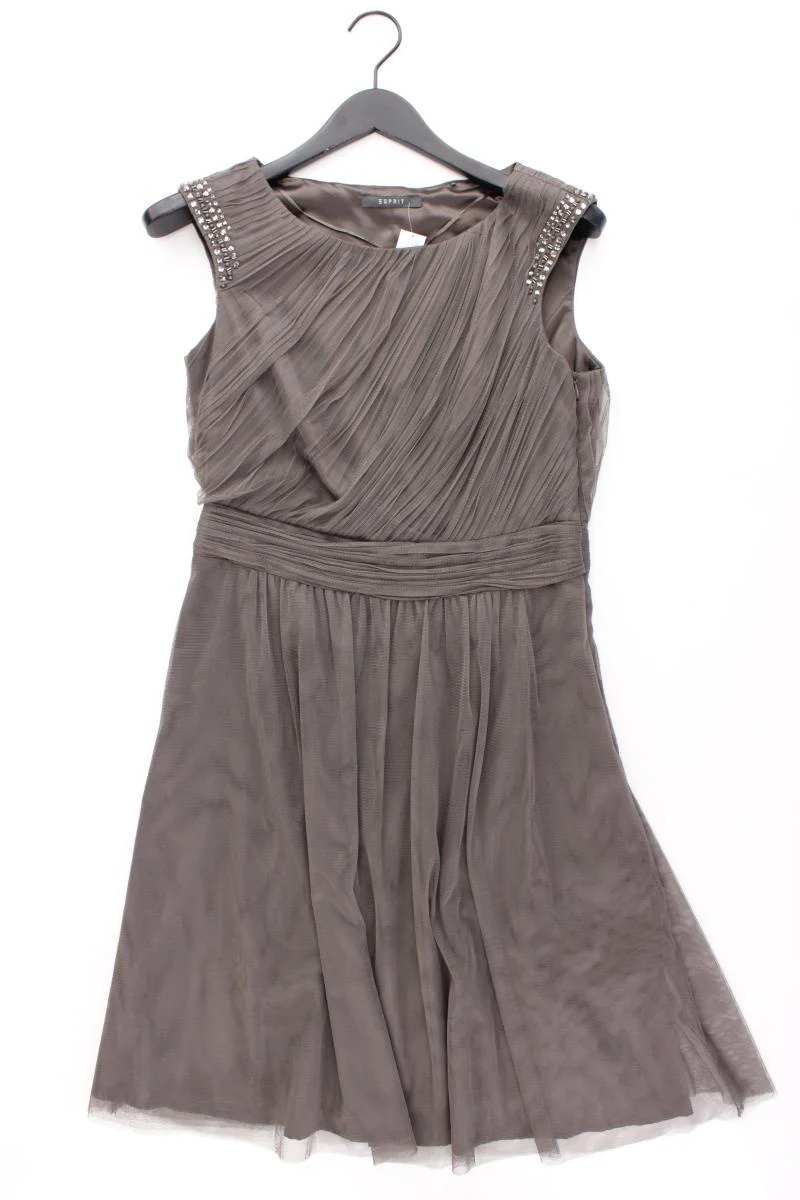 Esprit Abendkleid Gr. 38 neuwertig Ärmellos grau aus Polyester