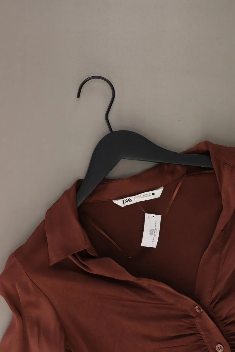 Zara Langarmbluse Gr. XS braun aus Viskose - Image 2