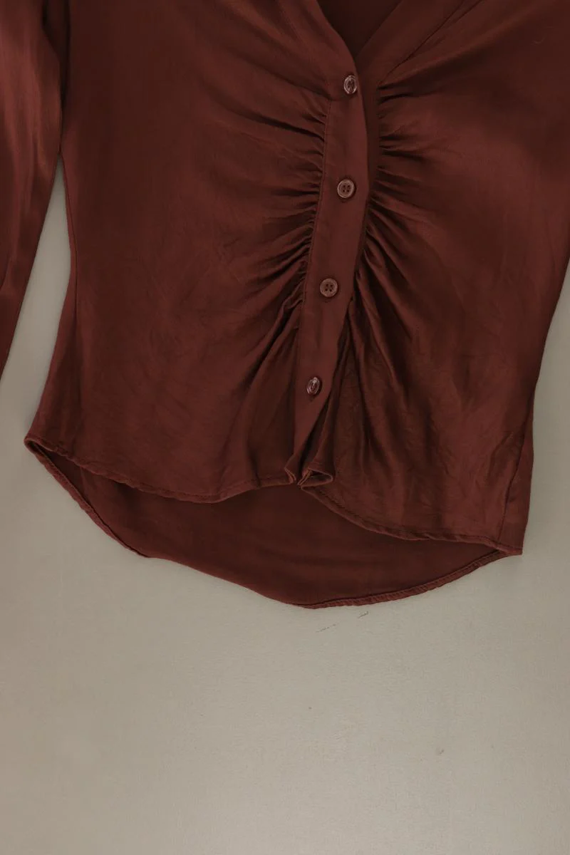 Zara Langarmbluse Gr. XS braun aus Viskose - Image 3