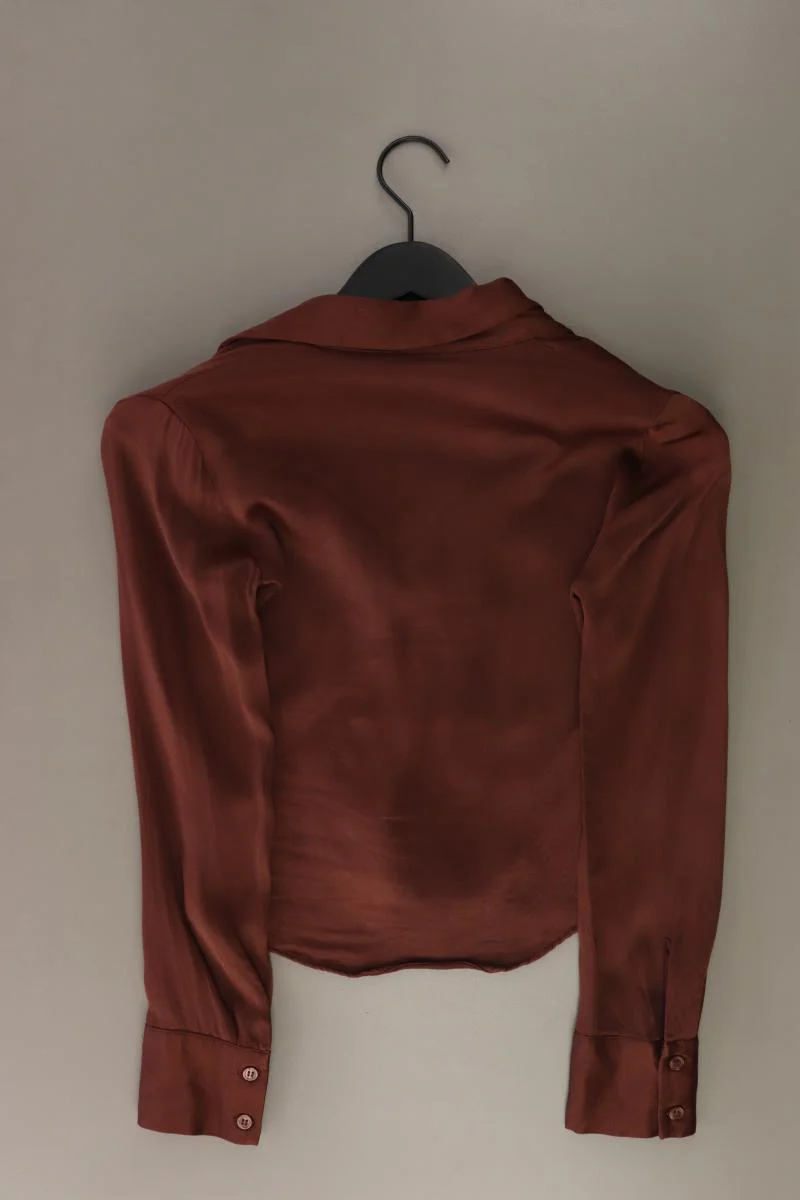 Zara Langarmbluse Gr. XS braun aus Viskose - Image 4