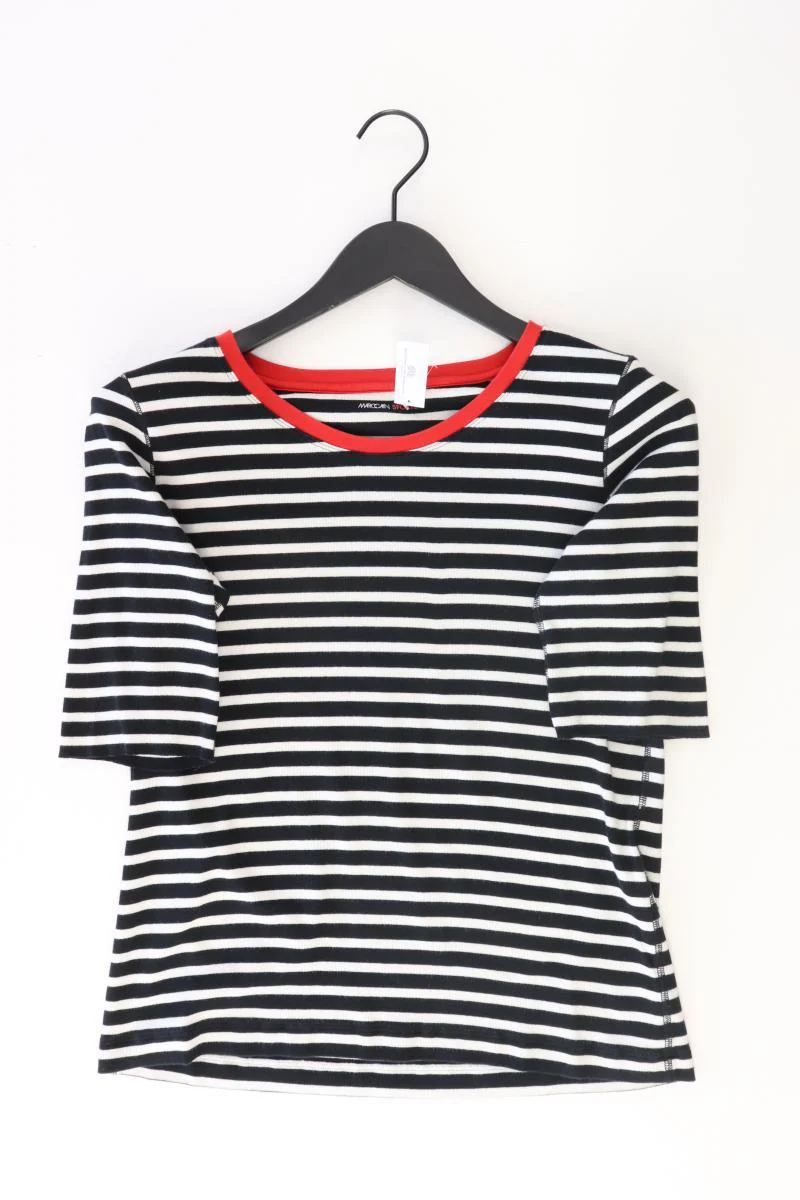 Marc Cain Sports Ringelshirt Gr. 44 gestreift Kurzarm blau aus Baumwolle