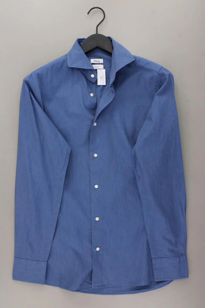 Paul Langarmhemd für Herren Gr. Hemdgröße 37/38 blau aus Baumwolle