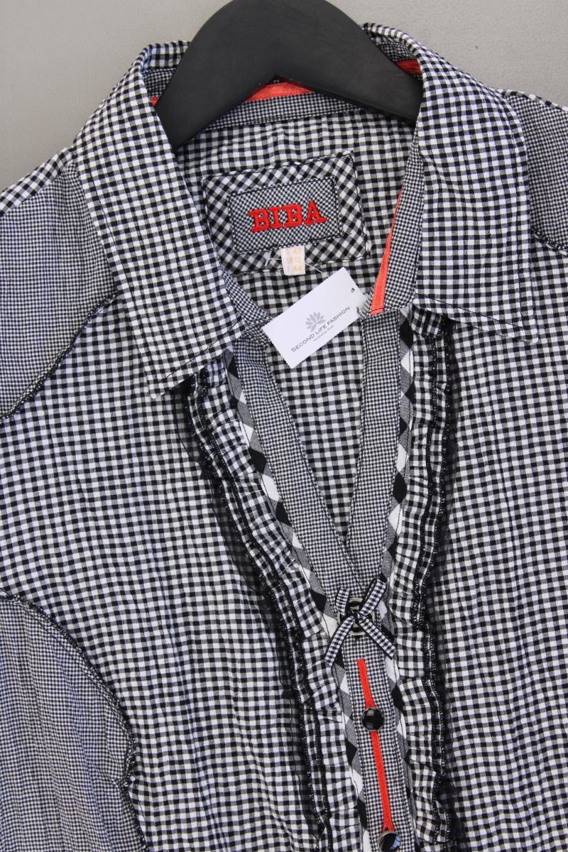 Biba Karobluse Gr. 42 kariert Kurzarm schwarz aus Baumwolle - Image 2