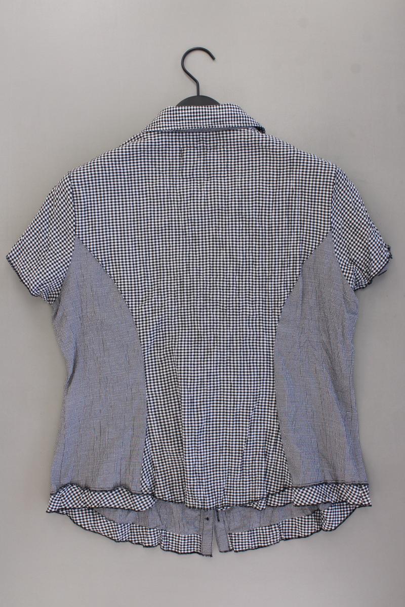 Biba Karobluse Gr. 42 kariert Kurzarm schwarz aus Baumwolle - Image 4