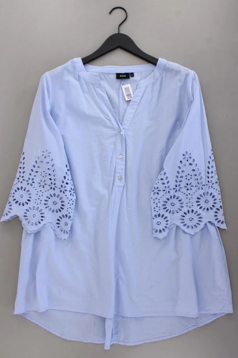 Zizzi Oversize-Bluse Gr. 46/48 3/4 Ärmel blau