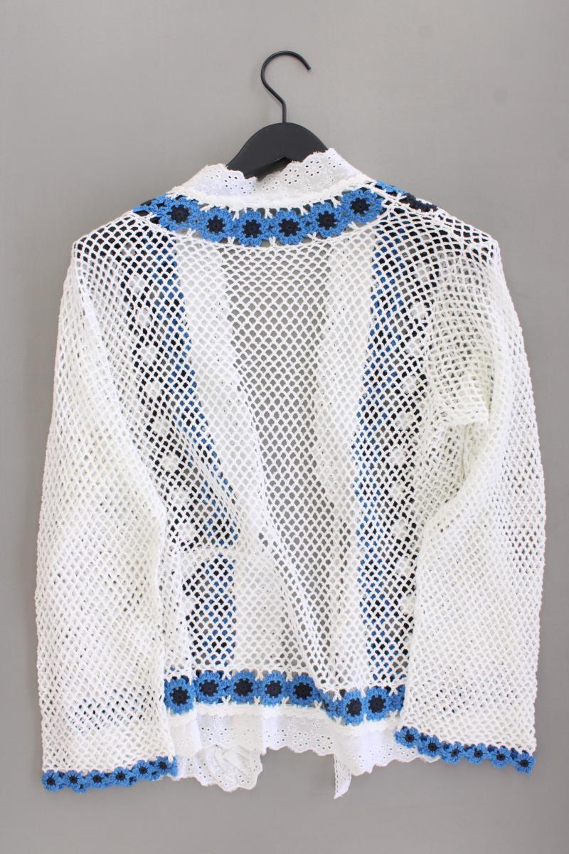 Häkel Cardigan Gr. OneSize Langarm weiß aus Baumwolle - Image 4