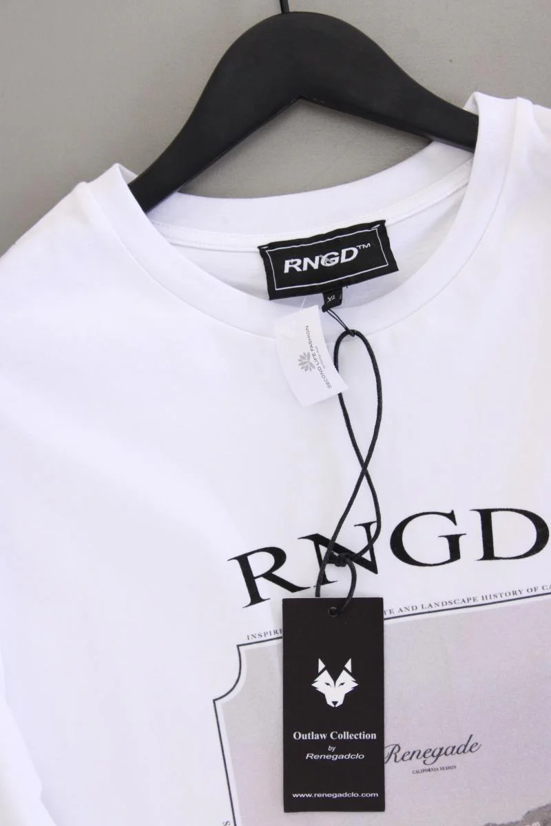 Printshirt für Herren Gr. XL neu mit Etikett Kurzarm weiß aus Baumwolle - Image 2