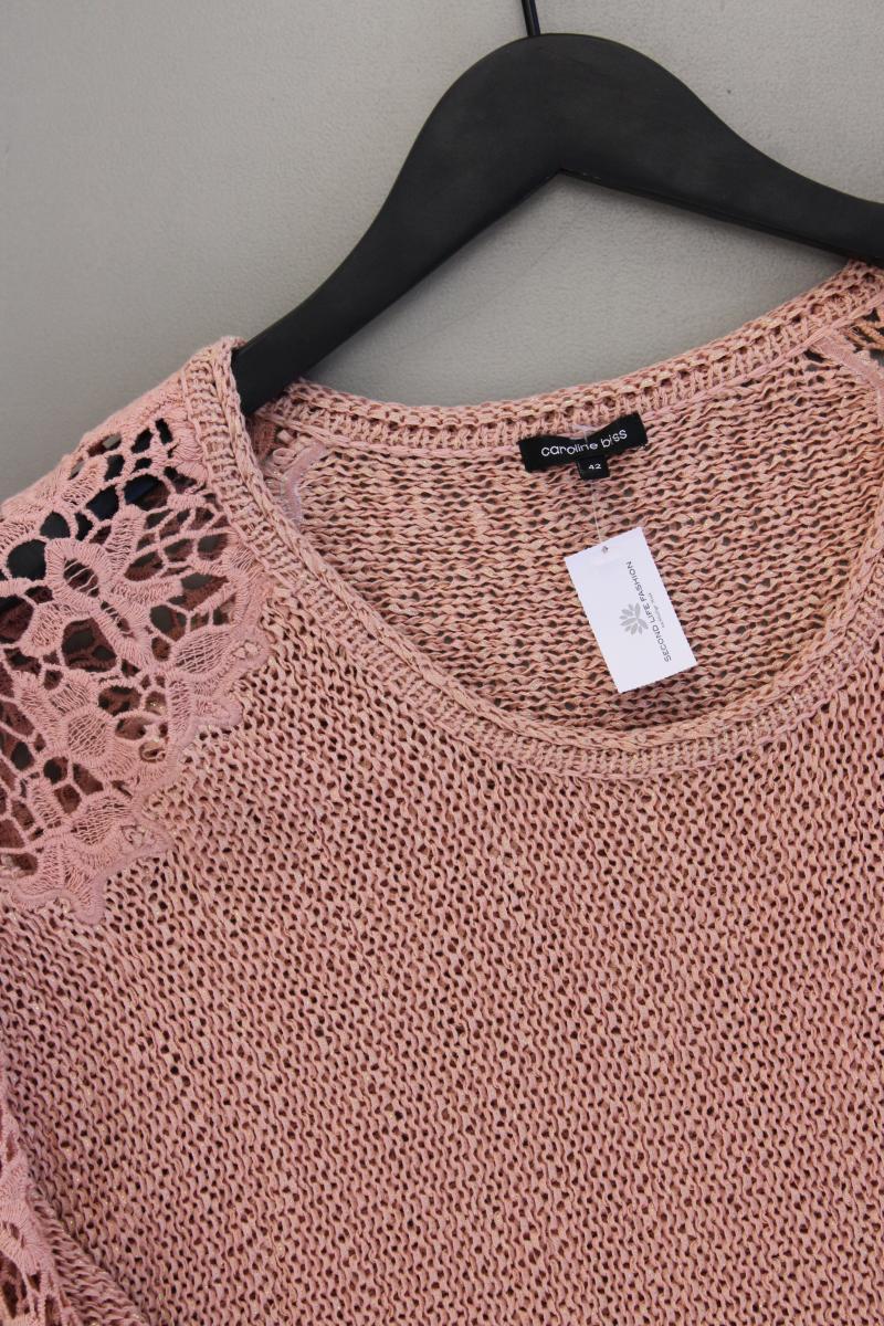 Caroline Biss Langes Strickshirt Gr. 42 3/4 Ärmel mit Glitzer rosa aus Baumwolle - Image 2