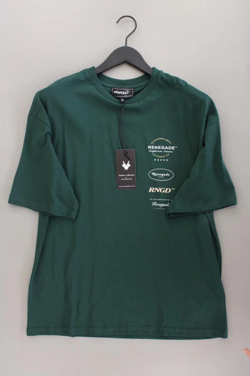 T-Shirt für Herren Gr. M neu mit Etikett Kurzarm grün aus Baumwolle