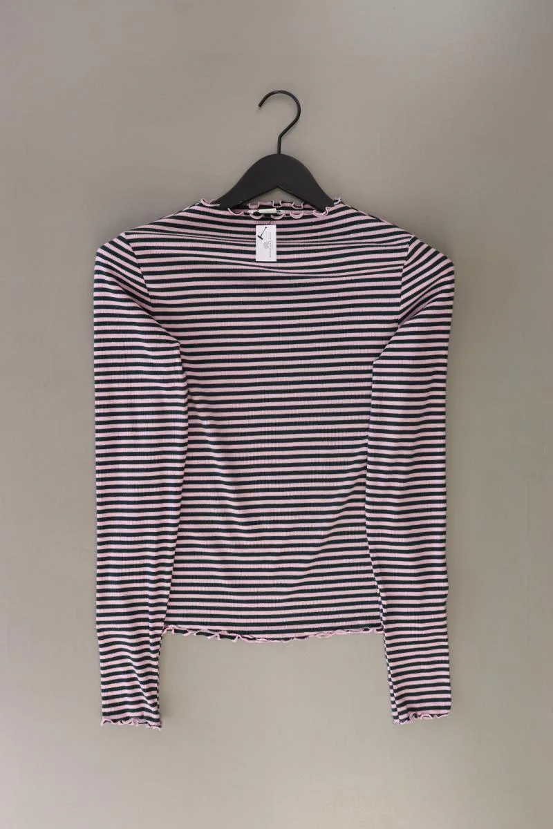 Monki Ringelshirt Gr. L gestreift Langarm lila aus Baumwolle