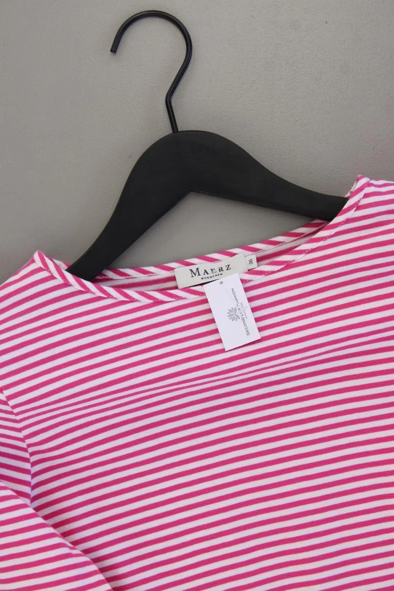 MAERZ München Ringelshirt Gr. 36 gestreift 3/4 Ärmel pink aus Baumwolle - Image 2