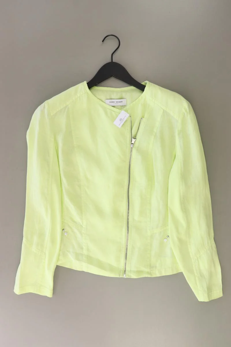 Gerry Weber Regular Jacke Gr. 44 grün aus Leinen