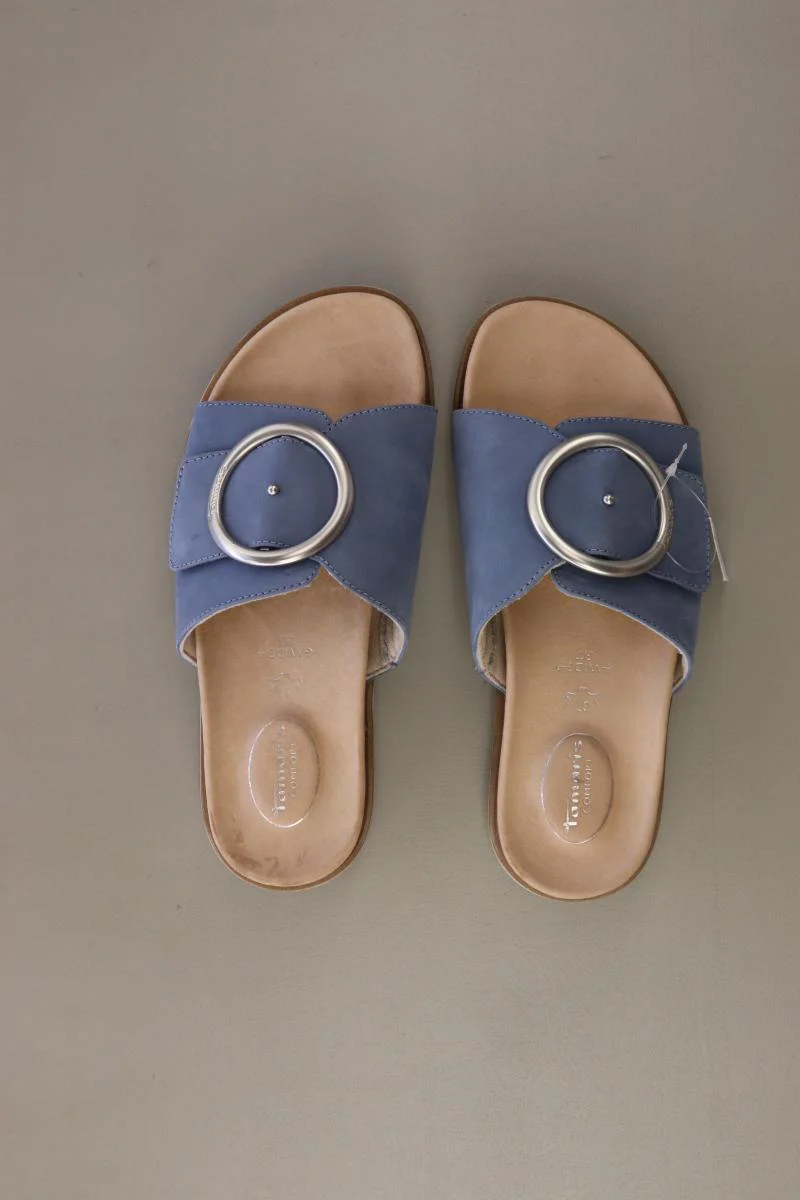 Tamaris Pantoletten Gr. 37 blau aus Leder - Image 3