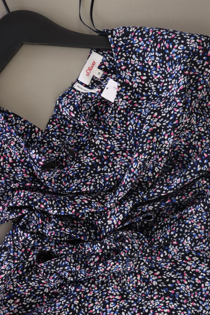 s.Oliver Kurzarmkleid Gr. 38 mit Blumenmuster mit Gürtel blau aus Viskose - Image 2