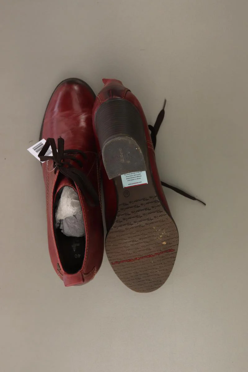 Tamaris Stiefeletten Gr. 40 rot aus Leder - Image 4