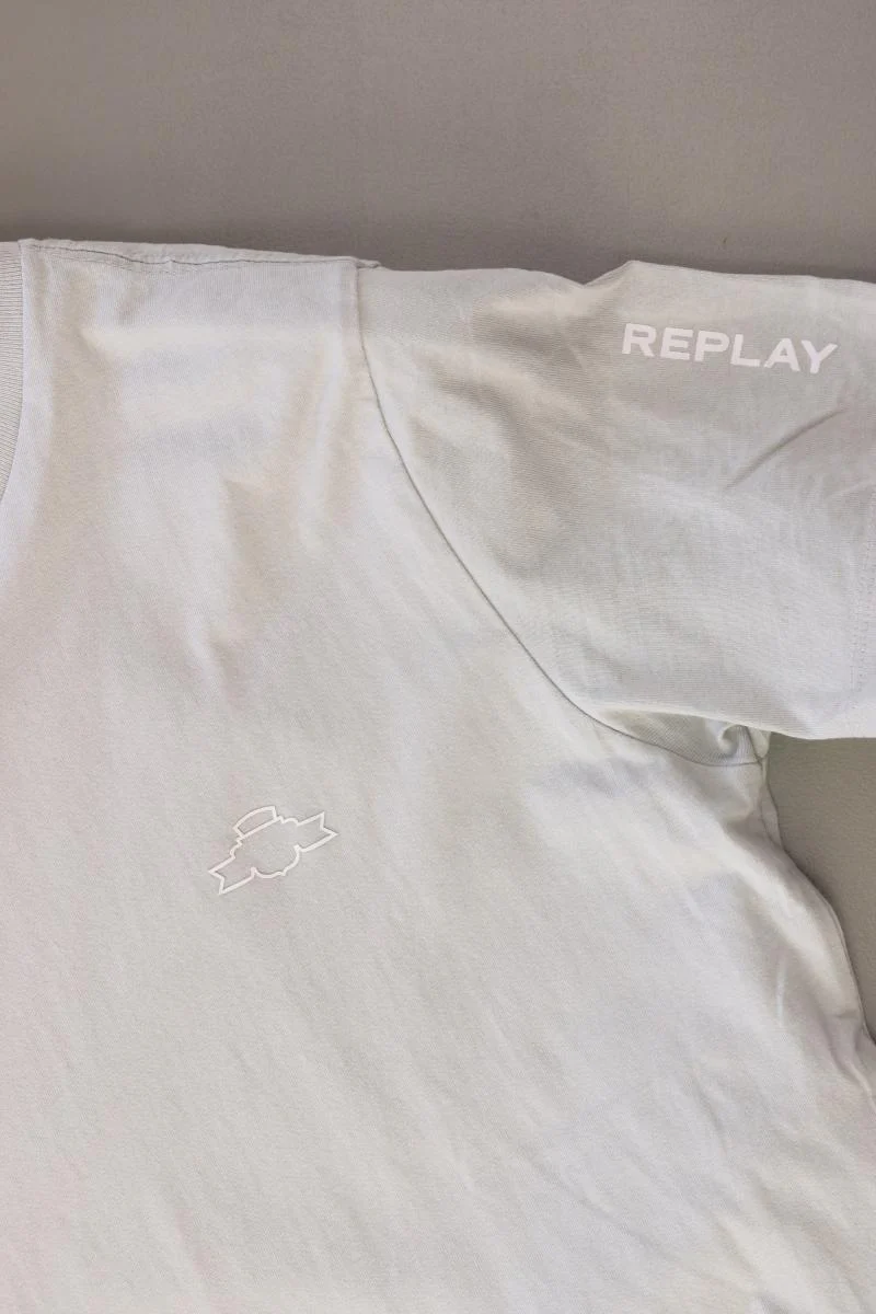 Replay T-Shirt für Herren Gr. M Kurzarm grau aus Baumwolle - Image 4