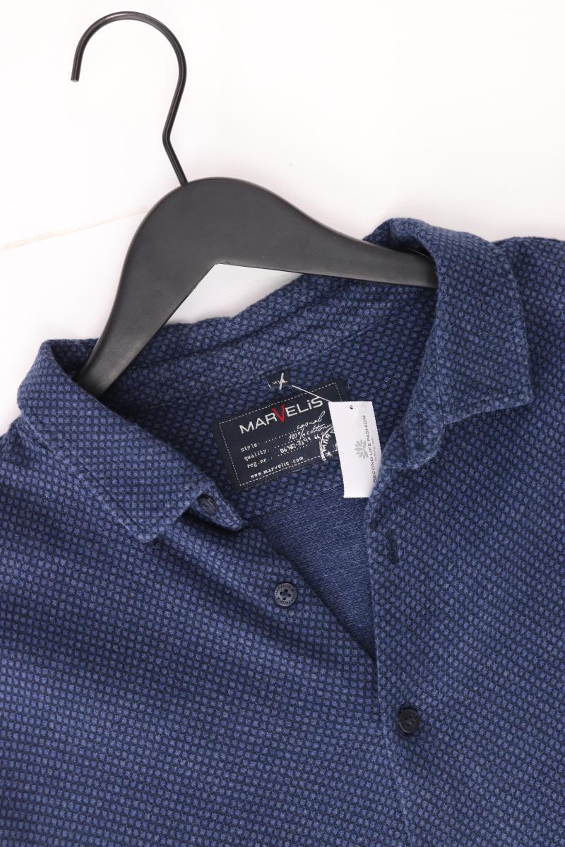MARVELIS Langarmhemd für Herren Gr. XXL blau aus Baumwolle - Image 3