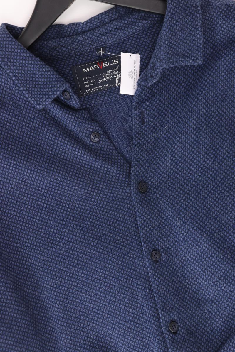 MARVELIS Langarmhemd für Herren Gr. XXL blau aus Baumwolle - Image 4