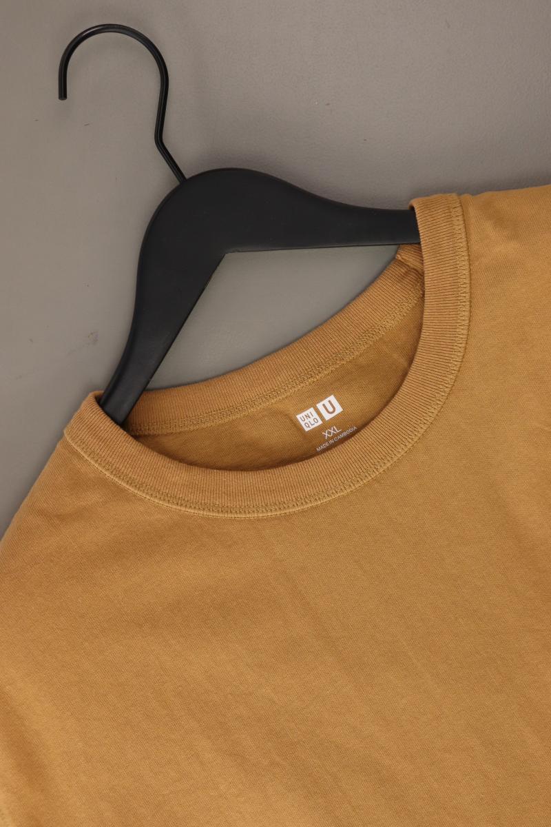 Uniqlo T-Shirt für Herren Gr. XXL Kurzarm braun aus Baumwolle - Image 3