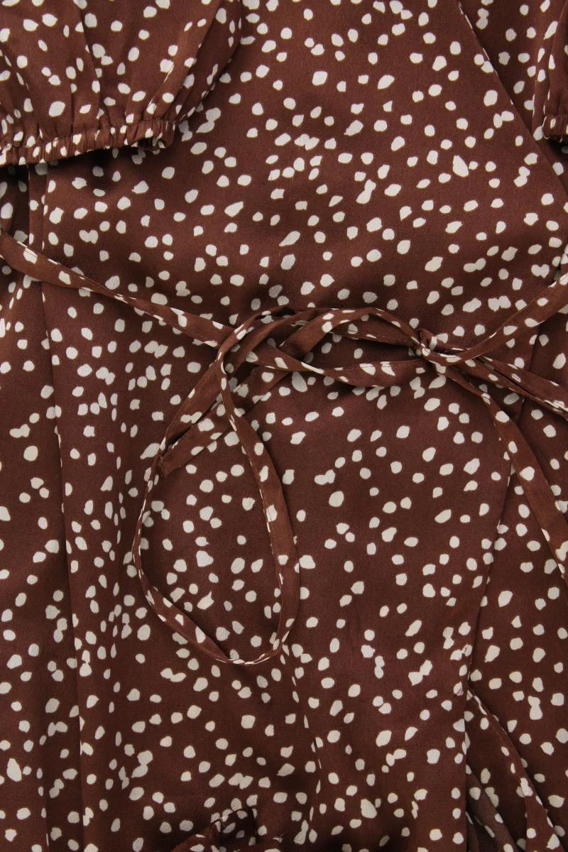 Sisters Point Wickelkleid Gr. L gepunktet 3/4 Ärmel braun aus Polyester - Image 3