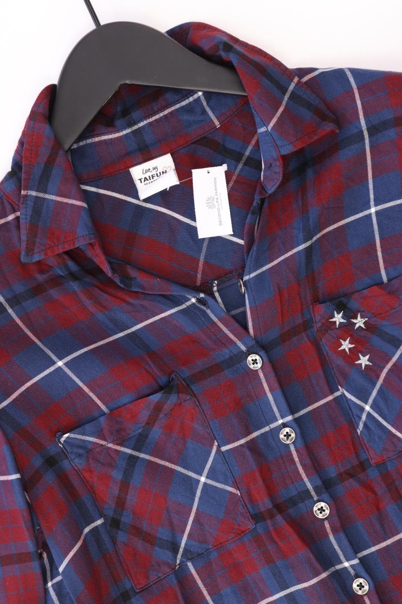 Taifun Longbluse Gr. 36 kariert mit Gürtel Langarm rot aus Baumwolle - Image 4