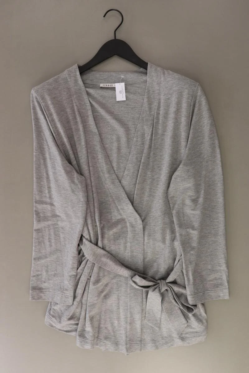 FERAUD PARIS Strickjacke Gr. 48 Langarm grau aus Viskose
