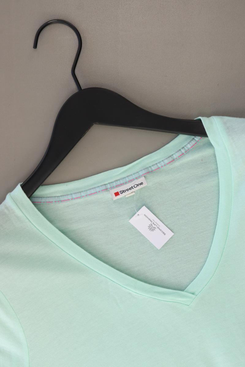 Street One Shirt mit V-Ausschnitt Gr. 42 Kurzarm grün aus Baumwolle - Image 3