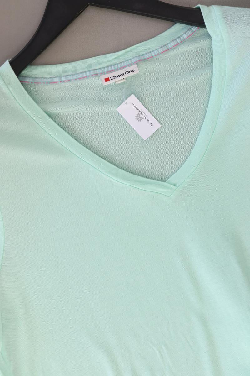 Street One Shirt mit V-Ausschnitt Gr. 42 Kurzarm grün aus Baumwolle - Image 4