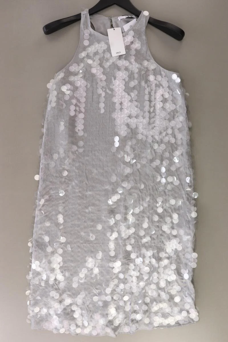 Mango Abendkleid Gr. M neu mit Etikett Ärmellos mit Pailletten grau