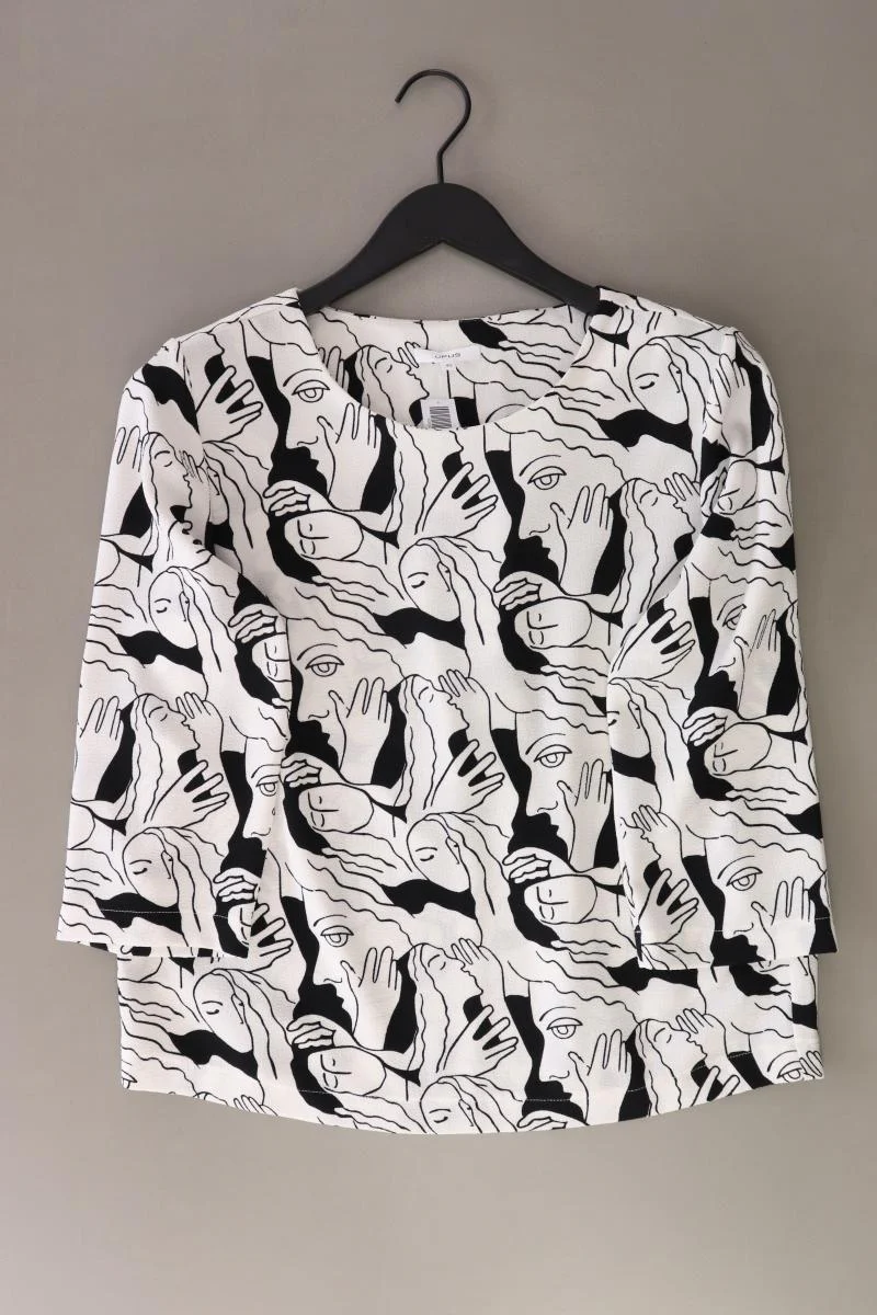 Opus Bluse "Falesha Joyful" Gr. 40 neuwertig 3/4 Ärmel weiß aus Polyester