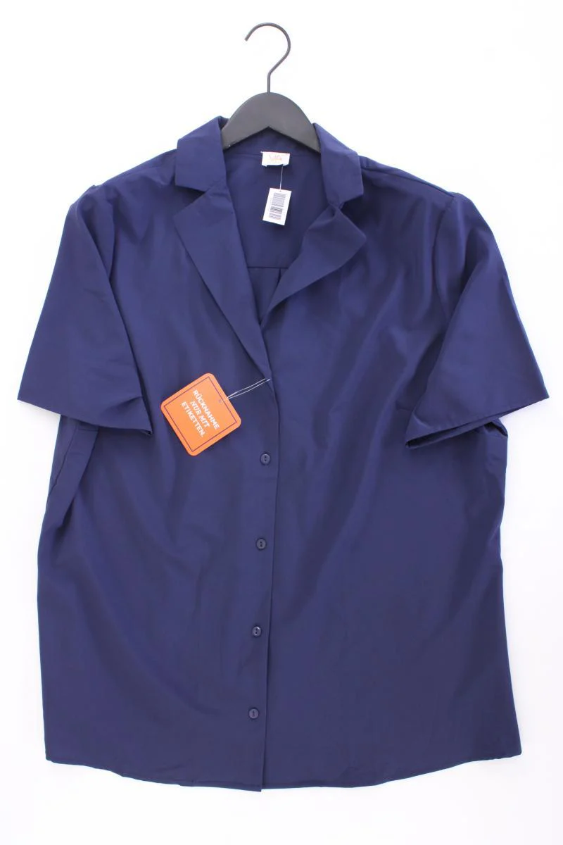VA Milano Kurzarmbluse Gr. 46 neu mit Etikett blau aus Polyester
