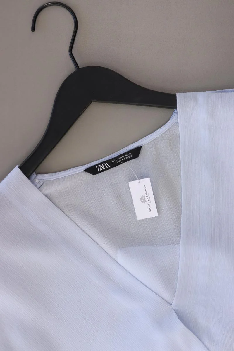 Zara Regular Bluse Gr. M 3/4 Ärmel blau aus Polyester - Image 3