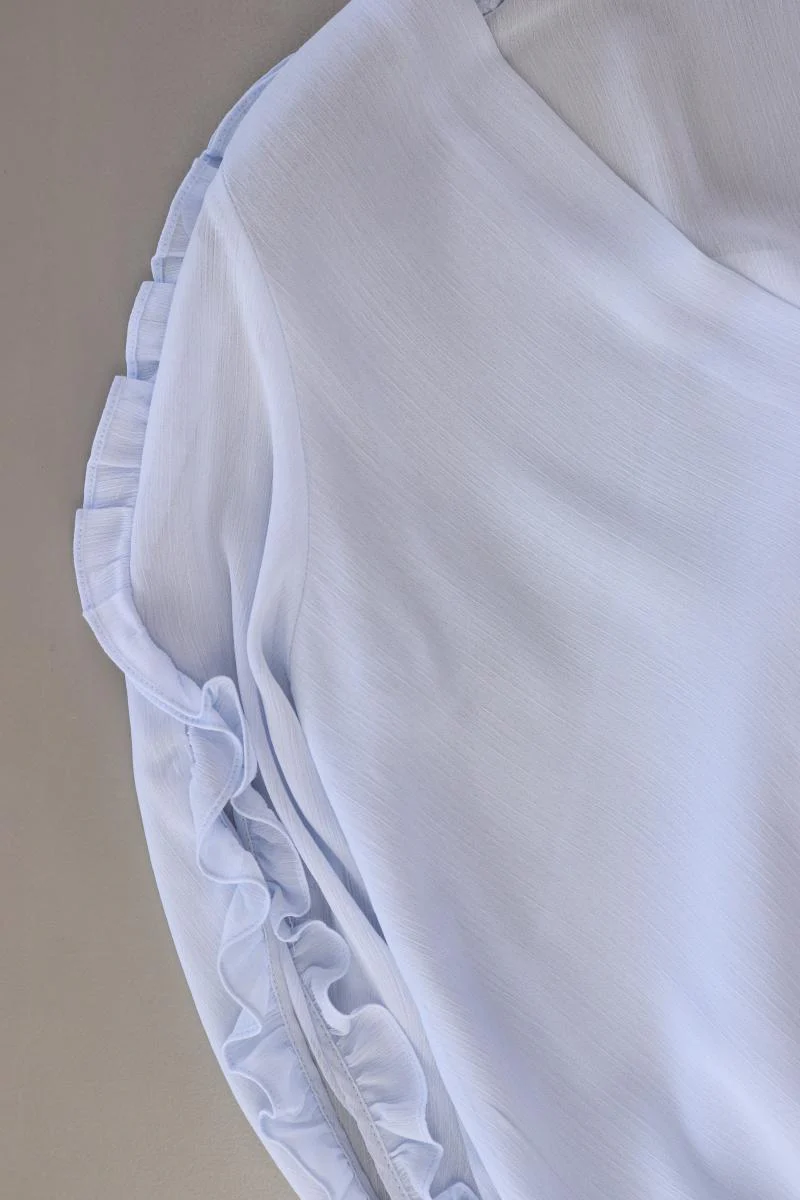 Zara Regular Bluse Gr. M 3/4 Ärmel blau aus Polyester - Image 4