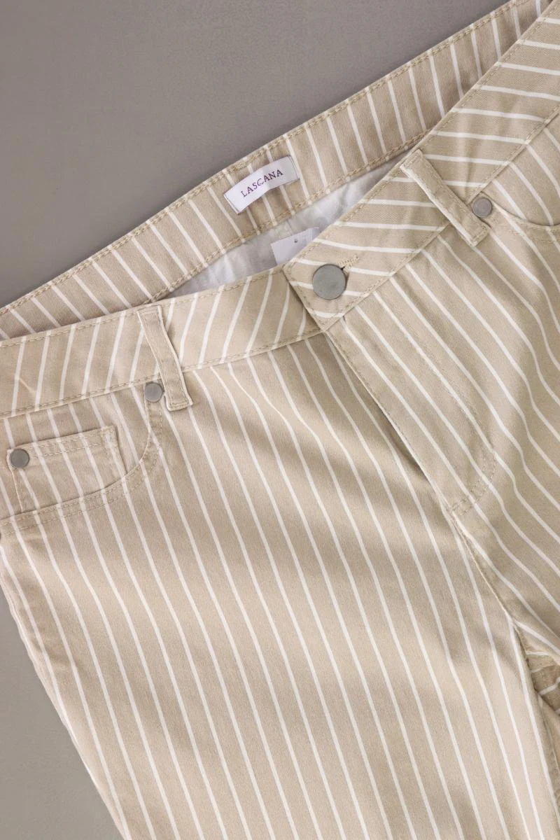 Lascana Five-Pocket-Hose Gr. 40 gestreift creme aus Baumwolle - Image 3