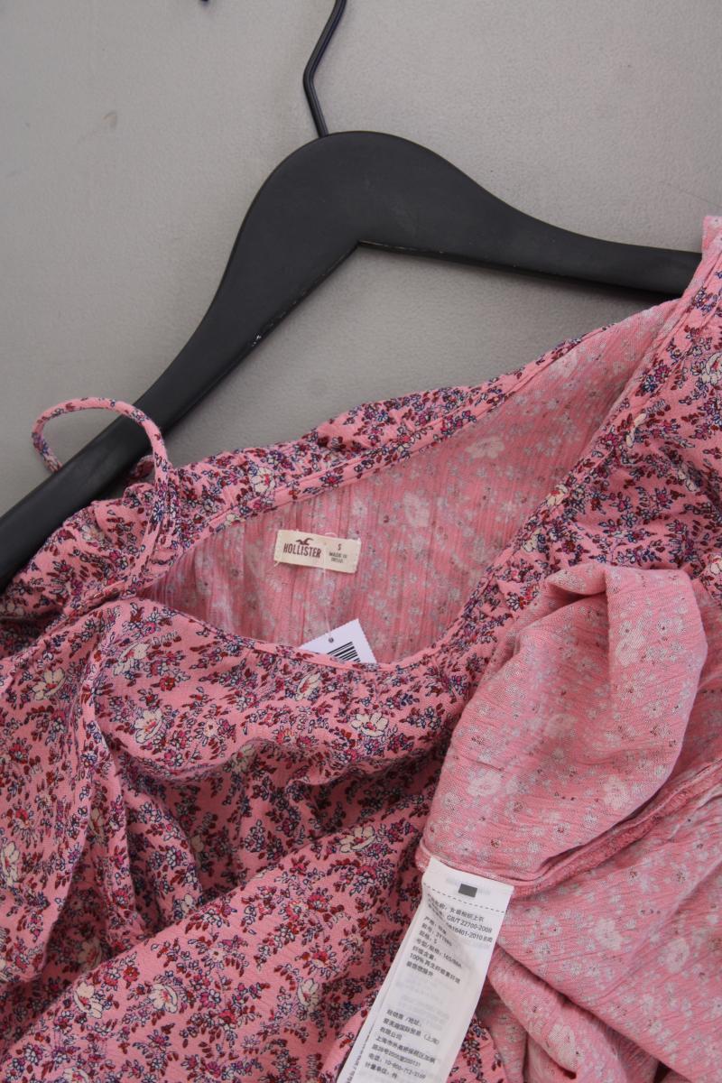 Hollister Kurzarmbluse Gr. S mit Blumenmuster rosa aus Viskose - Image 3