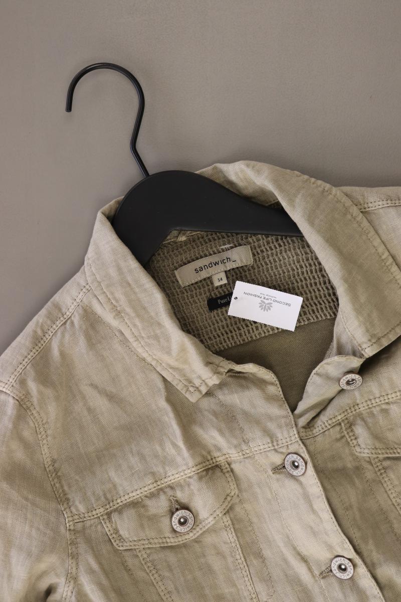 Sandwich_ Übergangsjacke Gr. 34 grau aus Leinen - Image 3
