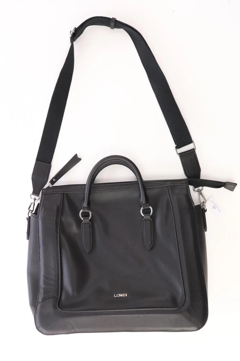 L. Credi Henkeltasche schwarz aus Kunstleder