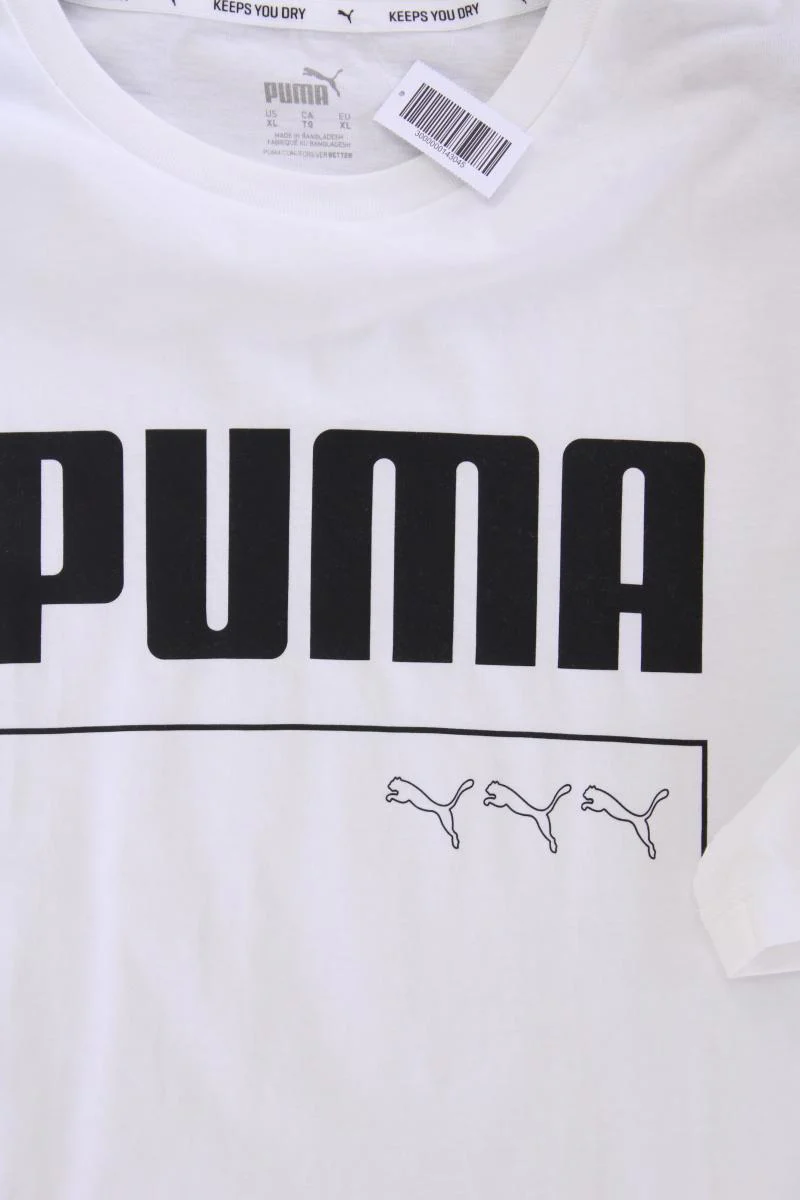 Puma Printshirt für Herren Gr. XL Kurzarm weiß aus Baumwolle - Image 3