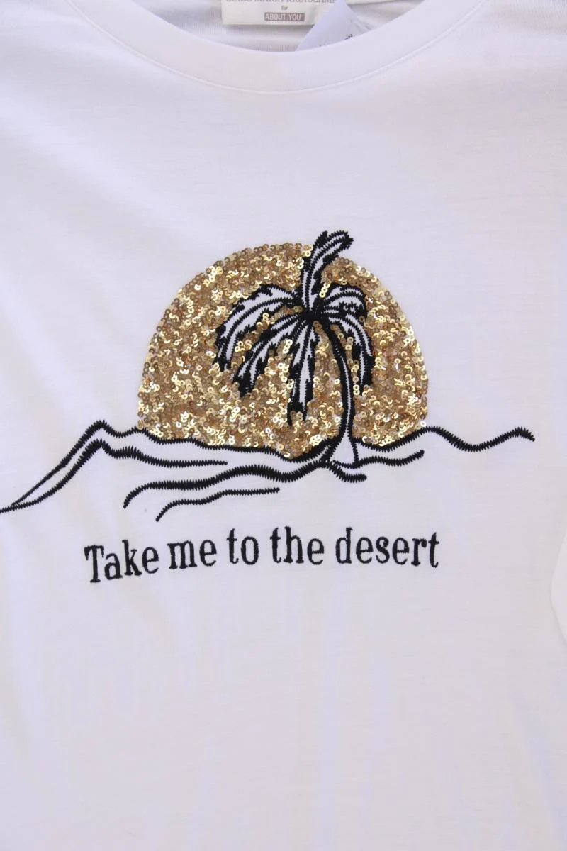 GuidoMaria Kretschmer AboutYou T-Shirt Gr. 40 neuwertig Kurzarm mit Pailletten - Image 3