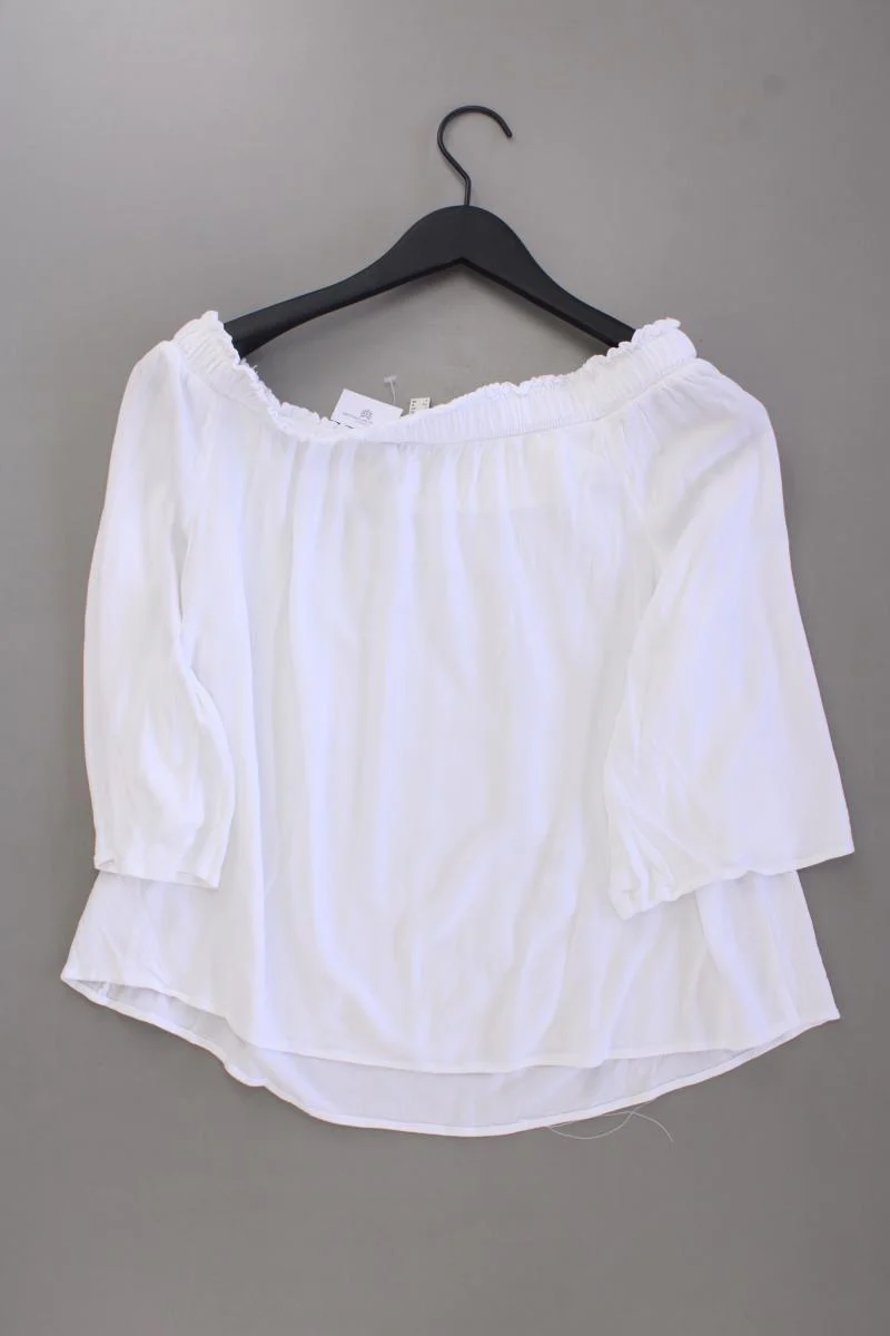 Esprit Classic Bluse Gr. 36 3/4 Ärmel mit Carmen-Ausschnitt weiß aus Viskose - Image 4