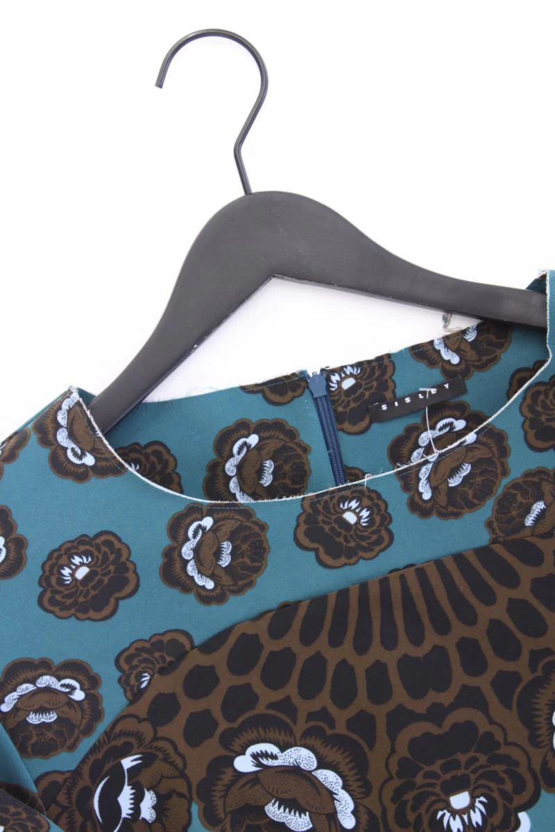 Sisley Midikleid Gr. M mit Paisleymuster 3/4 Ärmel blau aus Polyester - Image 2