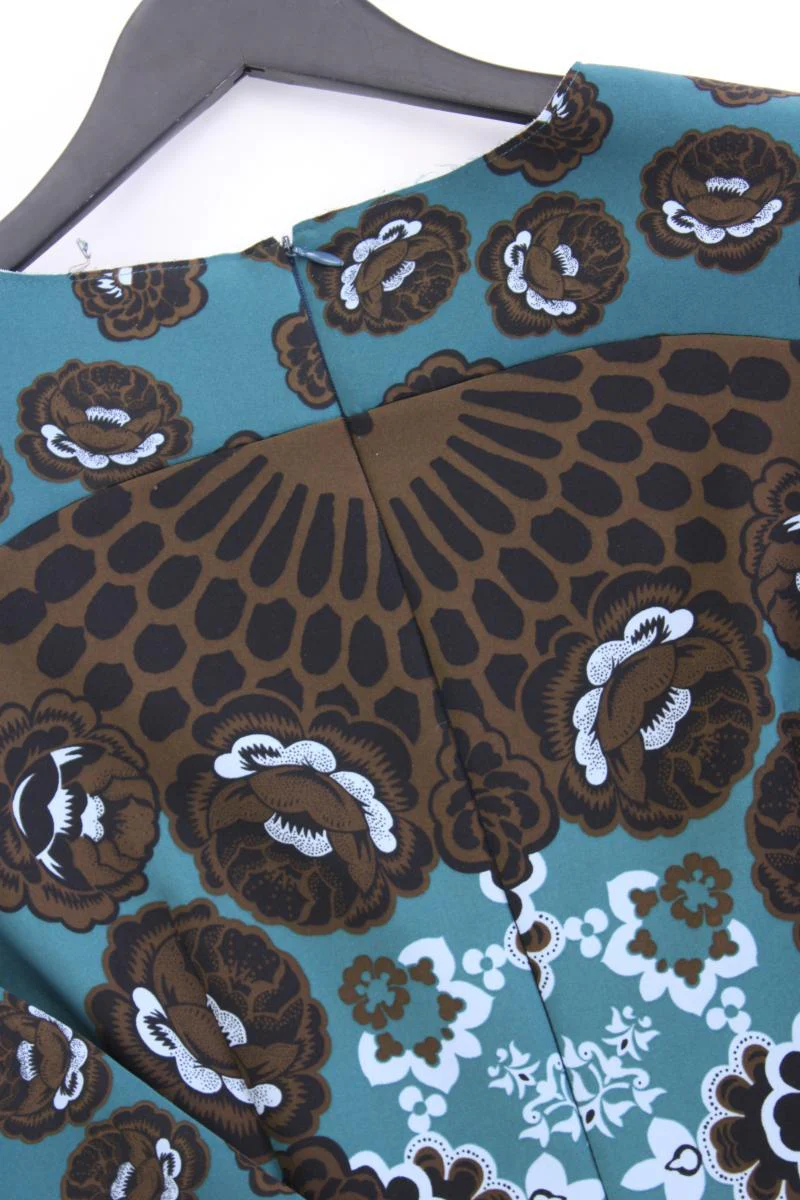 Sisley Midikleid Gr. M mit Paisleymuster 3/4 Ärmel blau aus Polyester - Image 3