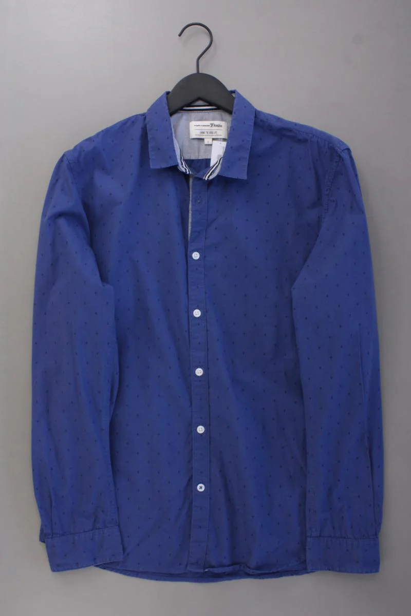 Tom Tailor (Denim) Langarmhemd für Herren Gr. L neuwertig blau aus Baumwolle
