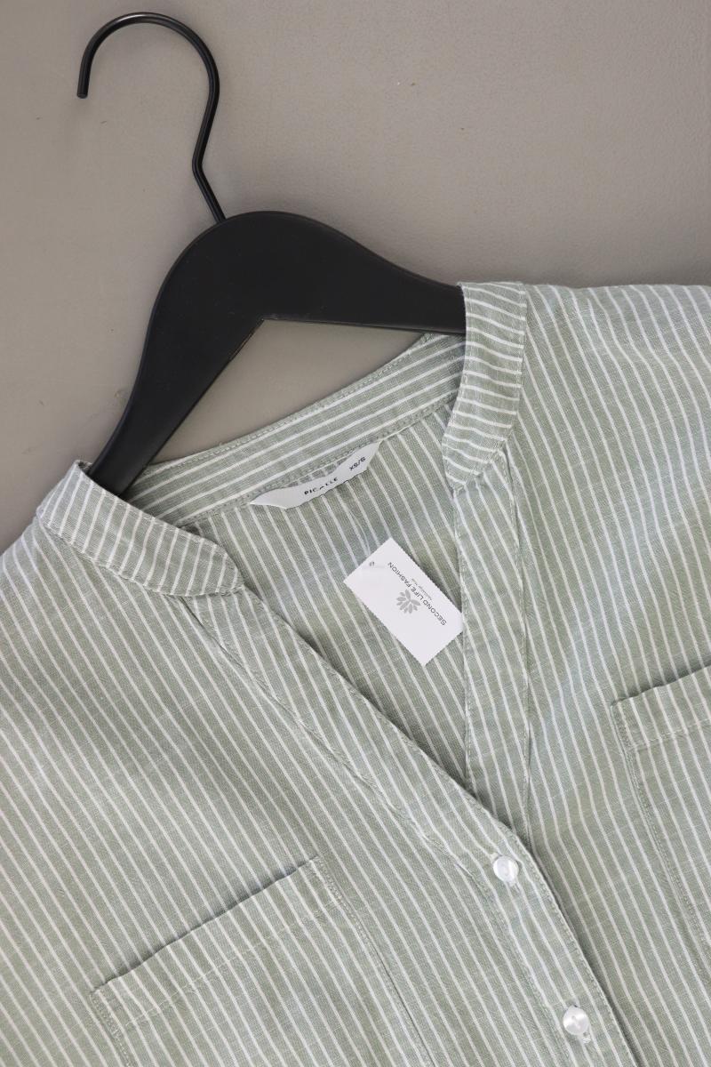 PIGALLE Oversize-Bluse Gr. XS/s gestreift 3/4 Ärmel grün aus Baumwolle - Image 3