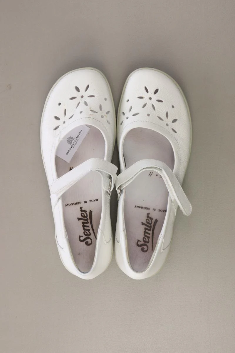 Semler Ballerinas Gr. 36 weiß aus Leder - Image 3